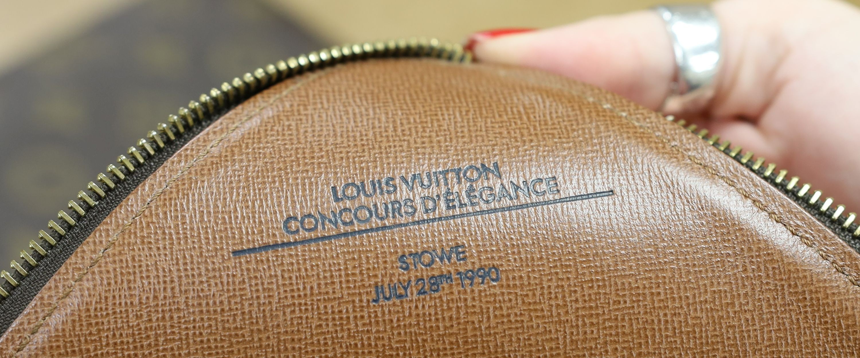 A Louis Vuitton bag for The Concours D'Elegance, Stowe, July 28th 1990